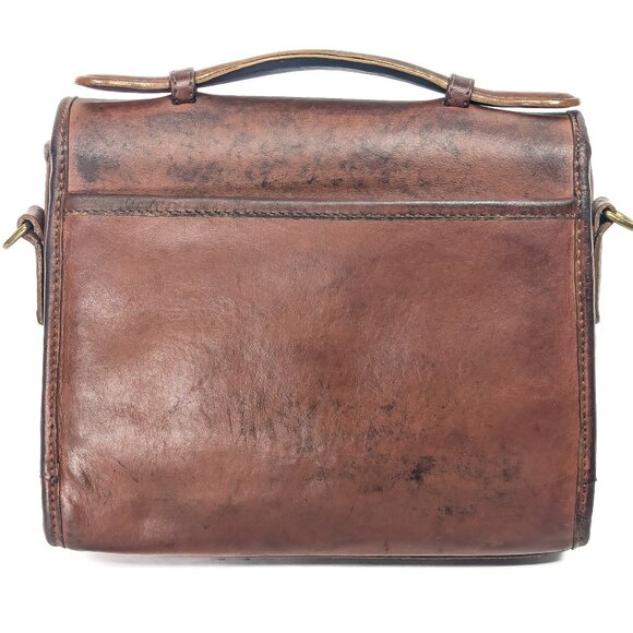 COACH Made in Italy Court Turnlock Vintage Brown Shoulder Bag - Picture 4 of 14